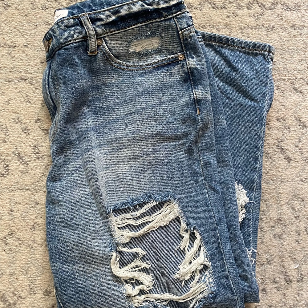 Women’s kancans super distressed jeans mod rise